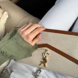 Saint Laurent Uptown Canvas Clutch (comes with dust bag)